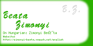 beata zimonyi business card